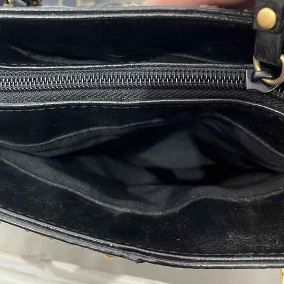 Naturalizer Leather Stitched Smaller Tote Purse Gold Accents - Picture 10 of 16